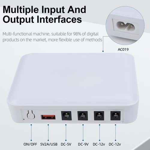 SOLIDFAST 8000mAH 5V-USB5V-9V-12V ÇIKIŞ MİNİ UPS