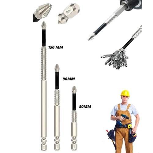 SOLIDFAST ANTI-SLIP K5 150-90-50MM 3 LÜ KAYDIRMAZ PH2 UÇ SETİ