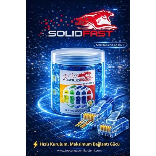 SOLIDFAST MAVİ CAT5/6 EZ TİP RJ45 MODÜLER PLUG