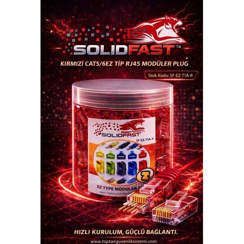 SOLIDFAST KIRMIZI CAT5/6 EZ TİP RJ45 MODÜLER PLUG