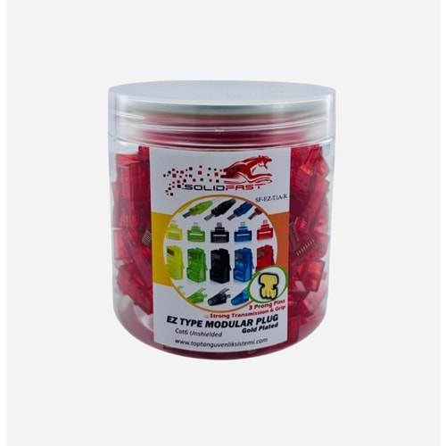 SOLIDFAST KIRMIZI CAT5/6 EZ TİP RJ45 MODÜLER PLUG