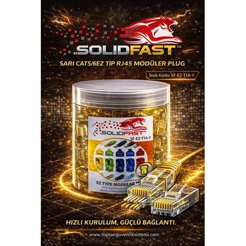 SOLIDFAST SARI CAT5/6 EZ TİP RJ45 MODÜLER PLUG