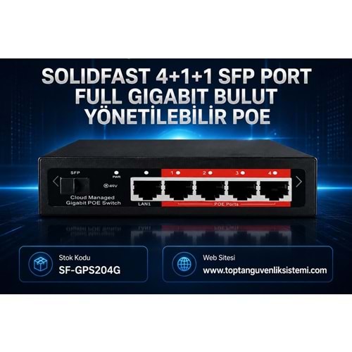 SOLIDFAST 4+1+1SFP PORT FULL GIGABIT BULUT YÖNETİLEBİLİR POE