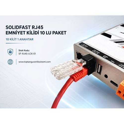 SOLIDFAST RJ45 EMNİYET KİLİDİ 10 LU PAKET (10 KİLİT 1 ANAHTAR )