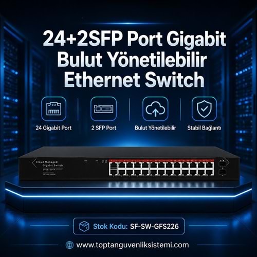 SOLIDFAST 24+2SFP PORT GIGABIT BULUT YÖNETİLEBİLİR ETHERNET SWİTCH