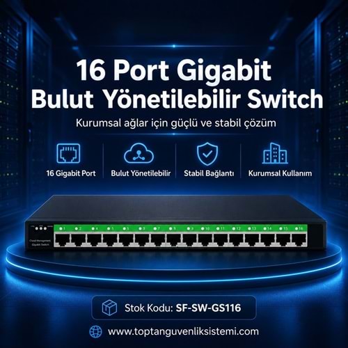 SOLIDFAST 16 PORT GIGABIT BULUT YÖNETİLEBİLİR SWİTCH