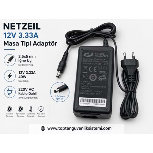 NETZTEİL 12V- 3,33 AMPER MASA TİPİ