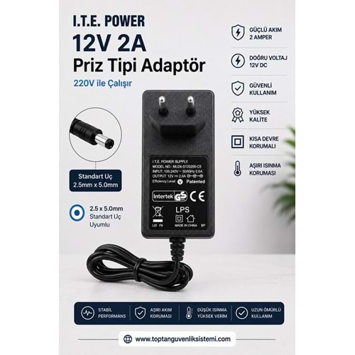 İTE 12 V - 2 AMPER PİRİZ TİPİ