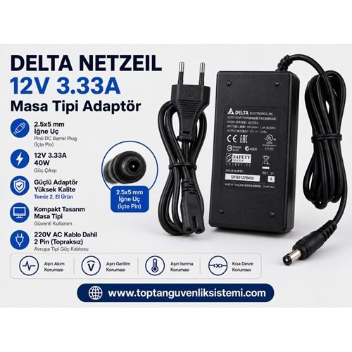 DELTA 12 V - 3,33 AMPER MASA TİPİ