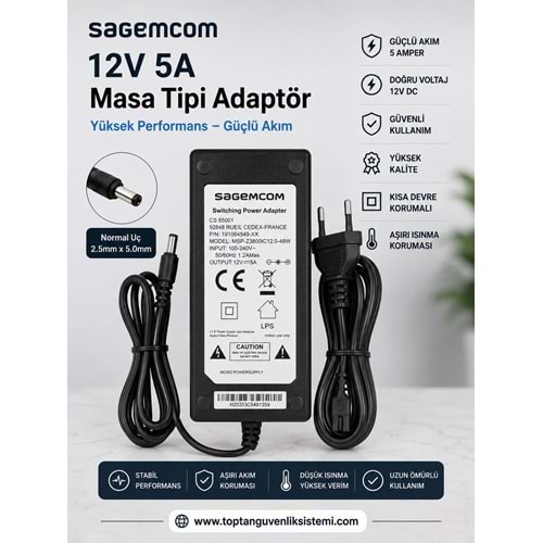 SAGEMCOM 12 V - 5 AMPER MASA TİPİ