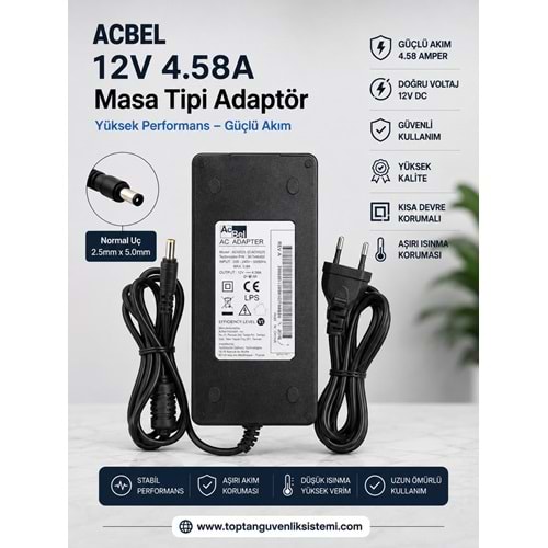 ACBEL 12 V - 4,5 AMPER MASA TİPİ