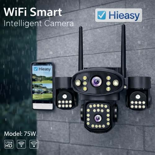 X5Tech RX75 Wifi 4 Lensli 12 Volt 2A Kablosuz Güvenlik Kamerası