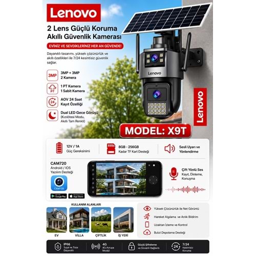 LENOVO X9T 2 LENSLİ AOV WİFİ KAMERA