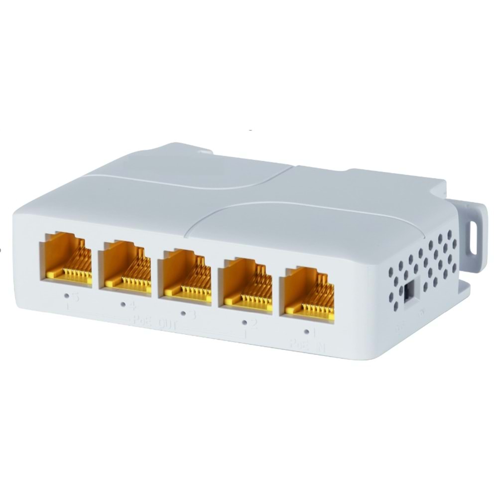 SECURITECH SCT-PE104-DG14G 1 GİRİŞ 4 ÇIKIŞ 1000MBPS RAY TİPİ POE EXTENDER(E44)