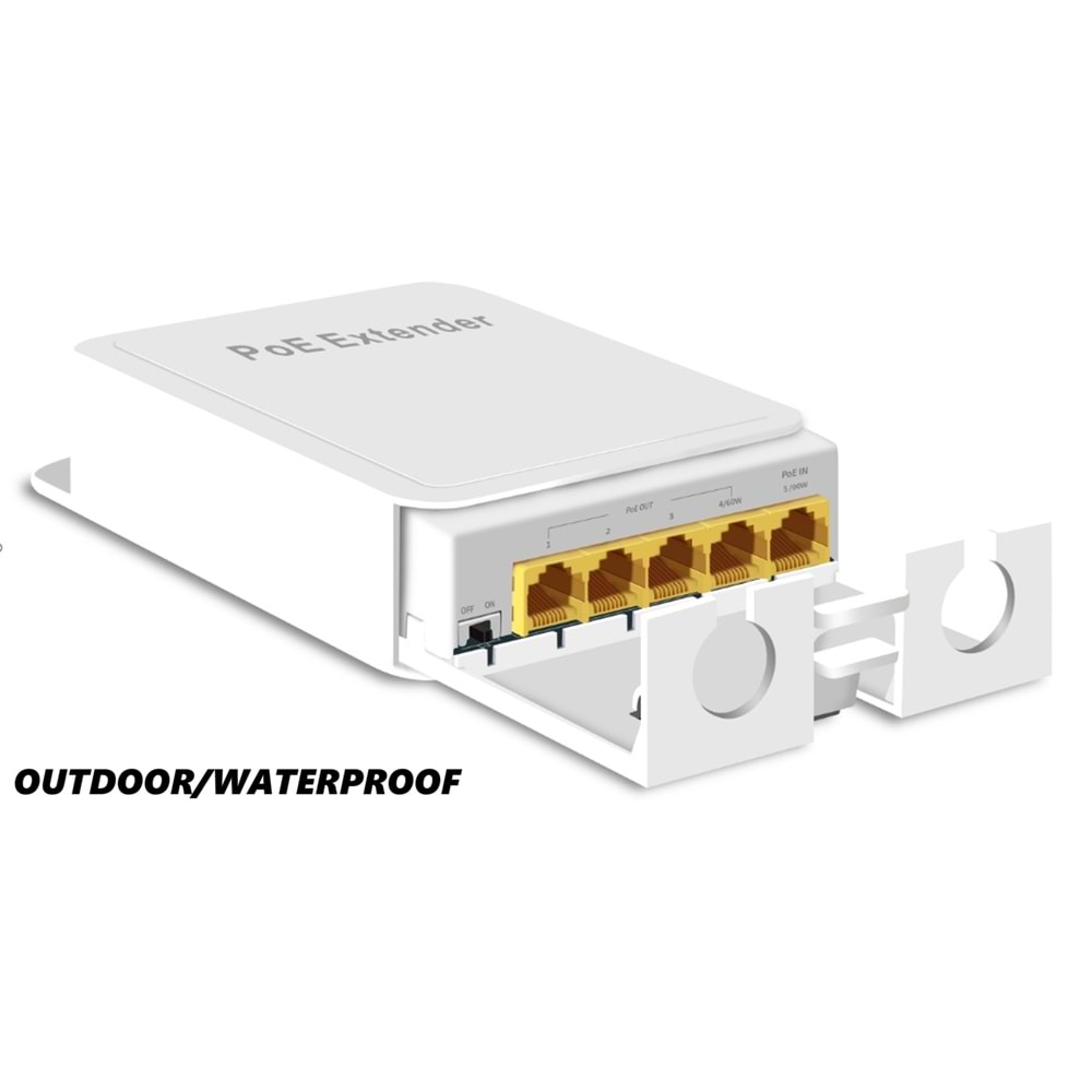 SECURITECH SCT-PE104WP-W14Q 1 GİRİŞ 4 ÇIKIŞ 1000MBPS OUTDOOR POE EXTENDER(A51)(E33)
