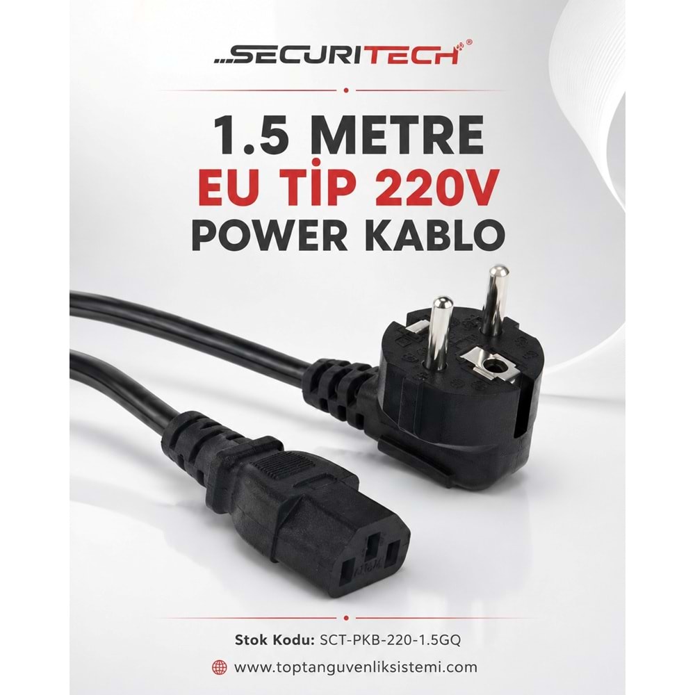 1.5 METRE EU TİP 220V POWER KABLO (GQ) (A61)