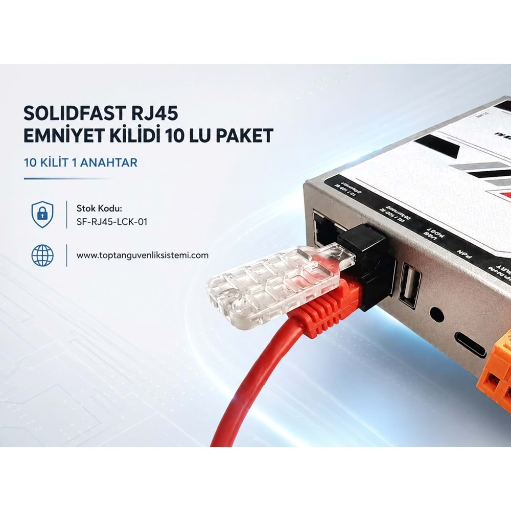 SOLIDFAST RJ45 EMNİYET KİLİDİ 10 LU PAKET (10 KİLİT 1 ANAHTAR )