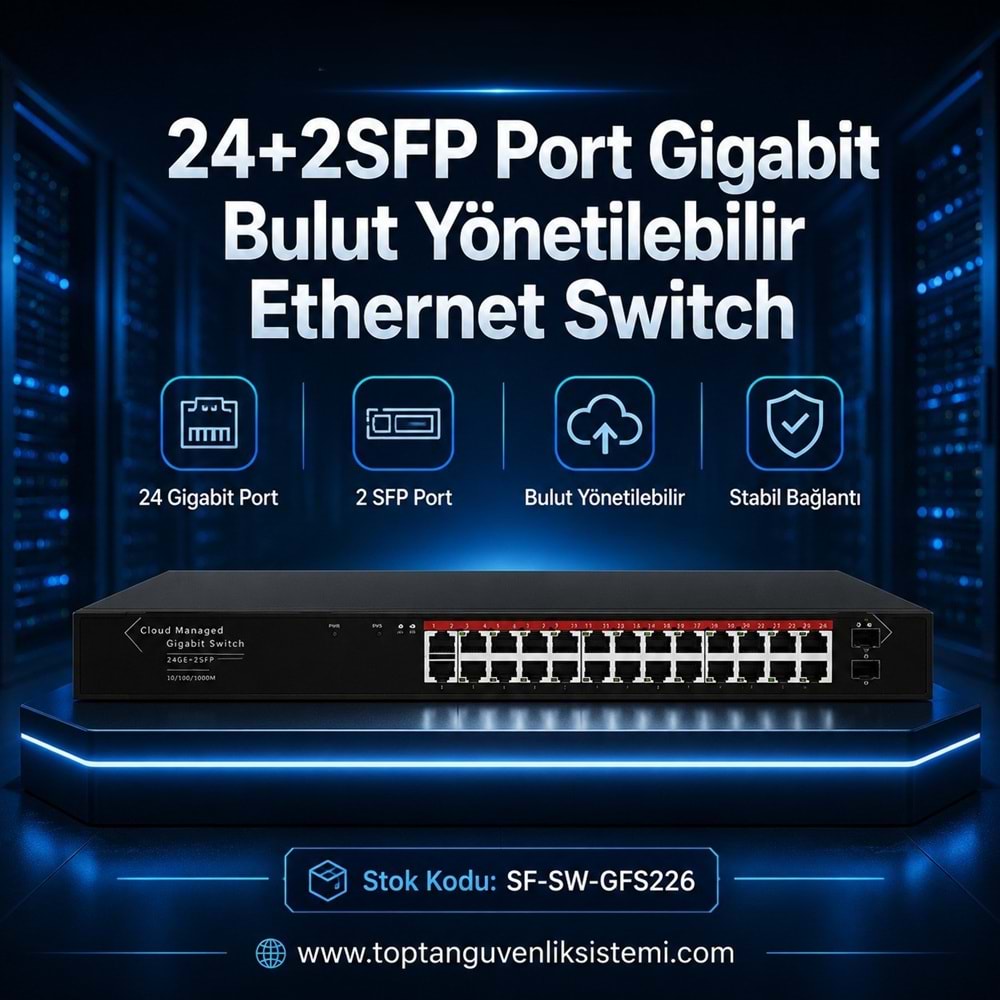 SOLIDFAST 24+2SFP PORT GIGABIT BULUT YÖNETİLEBİLİR ETHERNET SWİTCH